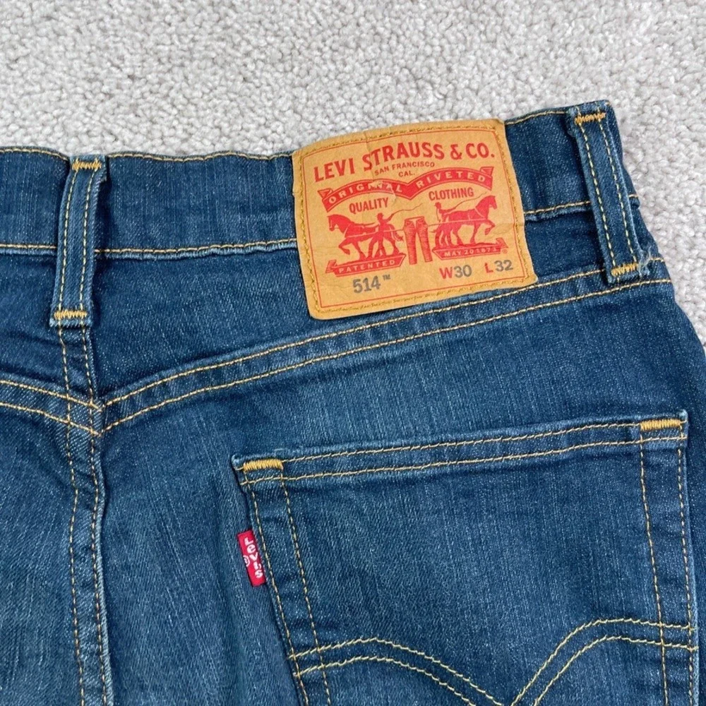 Levis Jeans Mens 30x32 Blue 514 Straight‎ Fit Stretch Denim Casual Classic